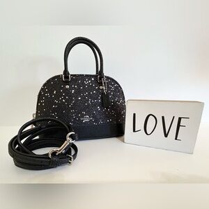 Coach Micro Mini Sierra Satchel Crossbody Black w/Glittering Stars F22891